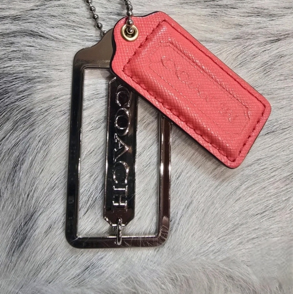 ****SOLD""""""Vintage COACH Logo Set Leatherware Pink & Silver